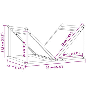 Brennholzregal Olivgrün Stahl 70x43x34,5cm