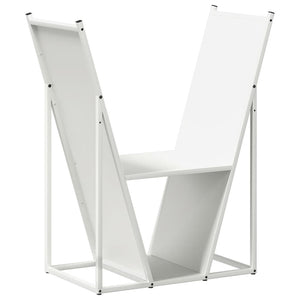 Weißes Brennholzregal aus Stahl, 69,5 cm