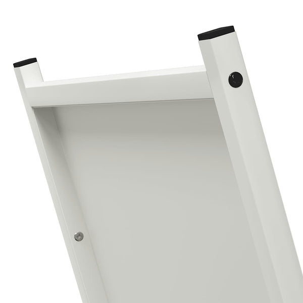 Weißes Brennholzregal aus Stahl, 69,5 cm