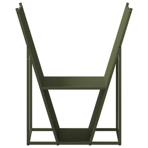 Brennholzregal Olivgrün Stahl 69,5x35x81cm