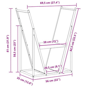 Brennholzregal Olivgrün Stahl 69,5x35x81cm