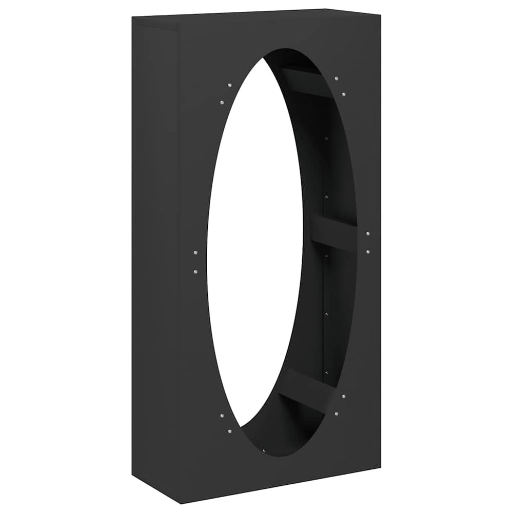 Brennholzregal Schwarz Stahl 50x100 cm