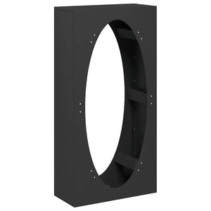 Brennholzregal Schwarz Stahl 50x100 cm