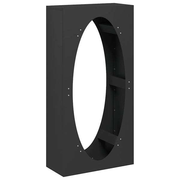 Brennholzregal Schwarz Stahl 50x100 cm