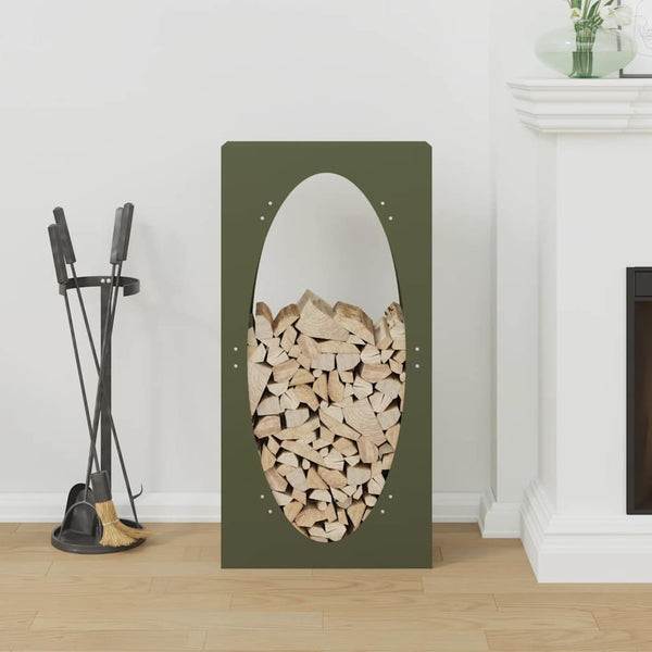Kaminholzregal Olivgrün 50x23x100cm