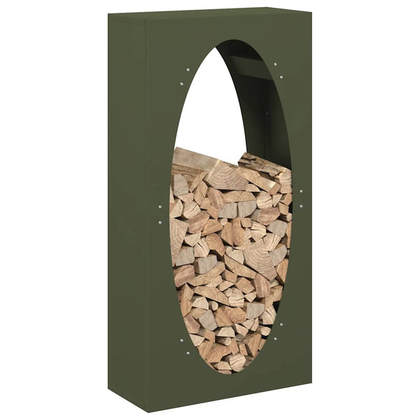 Kaminholzregal Olivgrün 50x23x100cm