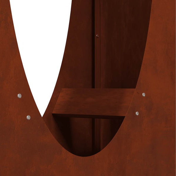 Brennholzregal aus wetterfestem Stahl 50x23x100 cm