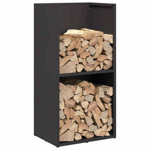 Brennholzregal Schwarz 40x30x80 cm