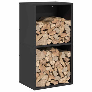 Brennholzregal Schwarz 40x30x75 cm
