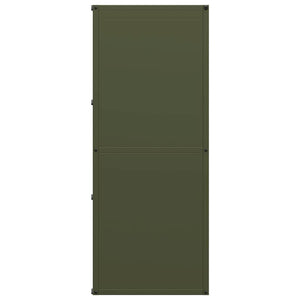 Brennholzregal Olivgrün Stahl 40x75cm