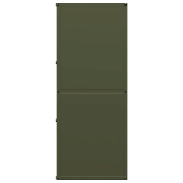 Brennholzregal Olivgrün Stahl 40x75cm