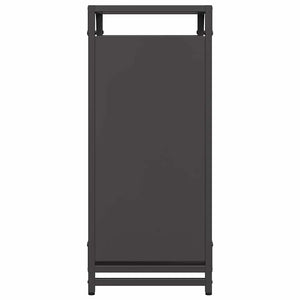 Schwarzes Brennholzregal aus Stahl, 44x65 cm