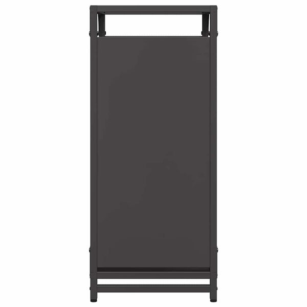 Schwarzes Brennholzregal aus Stahl, 44x65 cm