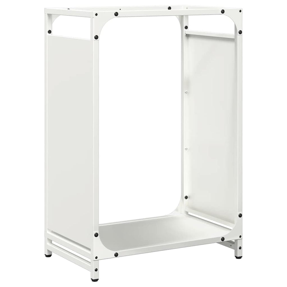 Weißes Brennholzregal Stahl 44x28x65cm