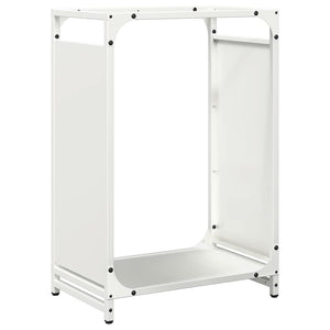 Weißes Brennholzregal Stahl 44x28x65cm