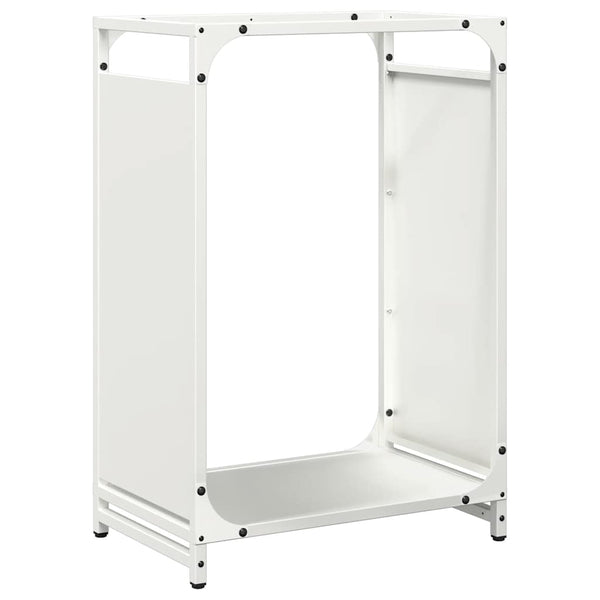 Weißes Brennholzregal Stahl 44x28x65cm