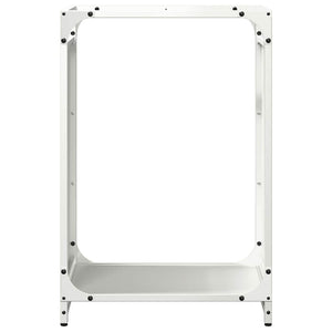 Weißes Brennholzregal Stahl 44x28x65cm