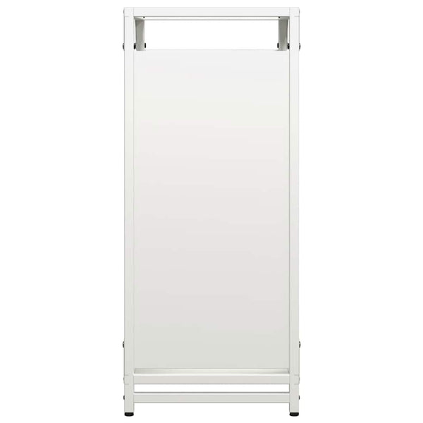 Weißes Brennholzregal Stahl 44x28x65cm