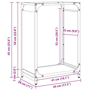 Weißes Brennholzregal Stahl 44x28x65cm
