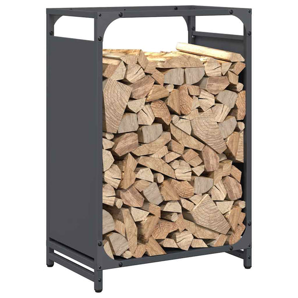 Brennholzregal Anthrazit Stahl 44x28x65 cm