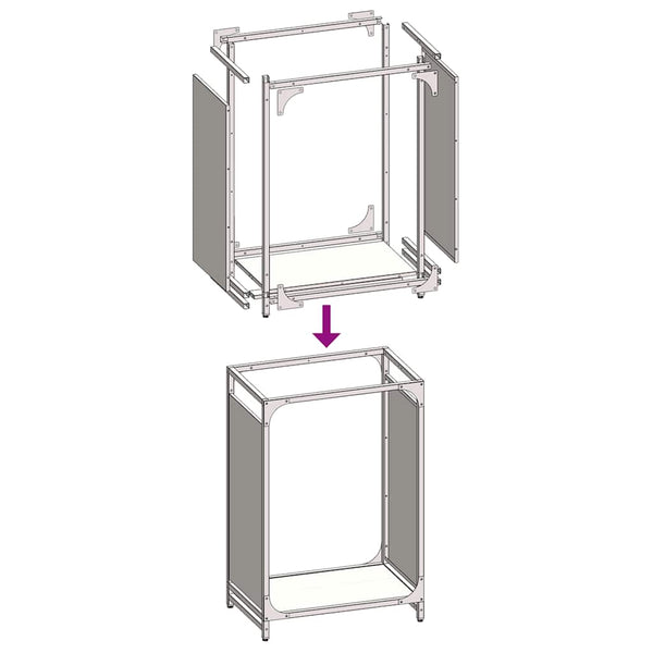 Brennholzregal Anthrazit Stahl 44x28x65 cm