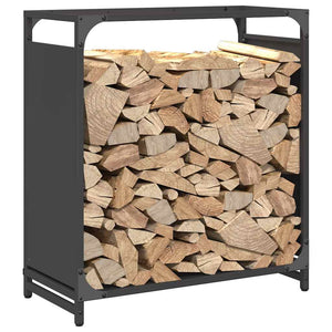 Brennholzregal Schwarz 60x28x65 cm