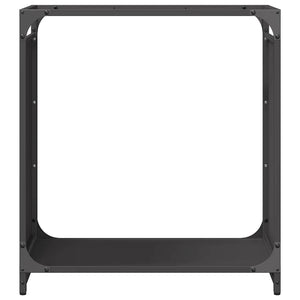 Brennholzregal Schwarz 60x28x65 cm