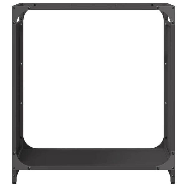 Brennholzregal Schwarz 60x28x65 cm