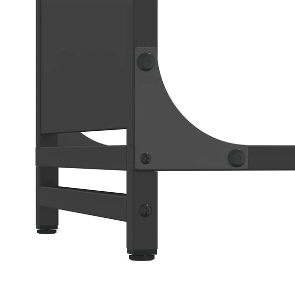 Brennholzregal Schwarz 60x28x65 cm