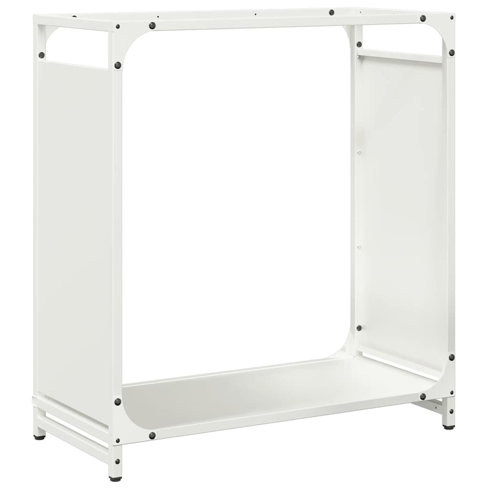 Weißes Kaminholzregal aus Stahl 60x28x65 cm