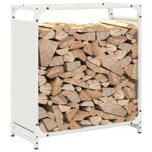 Weißes Kaminholzregal aus Stahl 60x28x65 cm