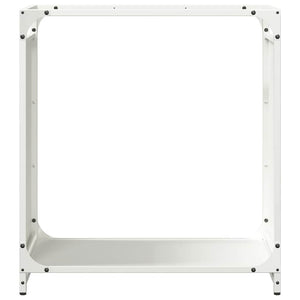 Weißes Kaminholzregal aus Stahl 60x28x65 cm