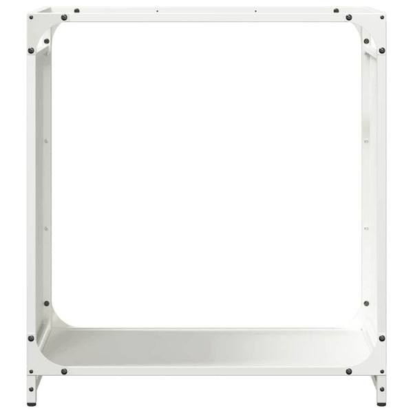 Weißes Kaminholzregal aus Stahl 60x28x65 cm