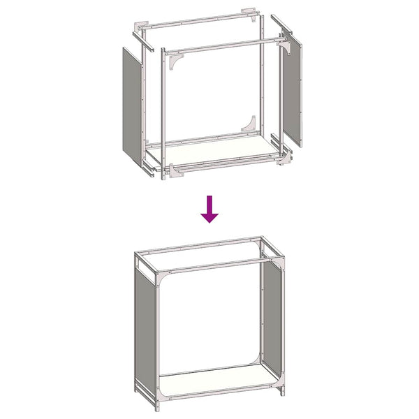 Brennholzregal Anthrazit 60x28x65 cm