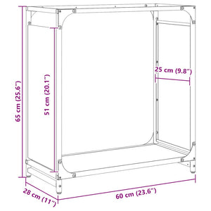 Brennholzregal Olivgrün 60x28x65 cm