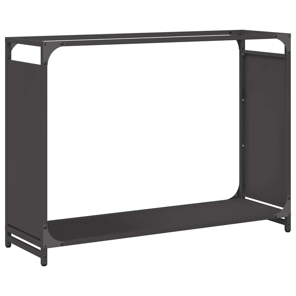 Brennholzregal Schwarz 90x65 cm
