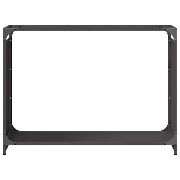 Brennholzregal Schwarz 90x65 cm