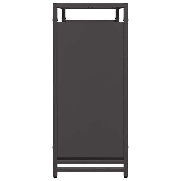 Brennholzregal Schwarz 90x65 cm