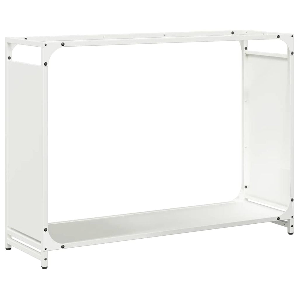 Weißes Brennholzregal 90x28x65 cm