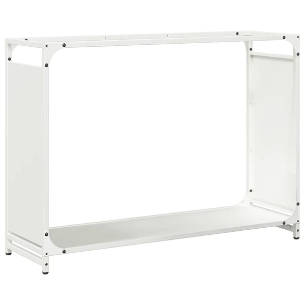 Weißes Brennholzregal 90x28x65 cm