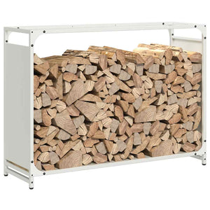 Weißes Brennholzregal 90x28x65 cm