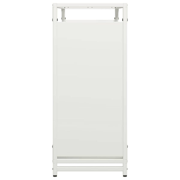 Weißes Brennholzregal 90x28x65 cm