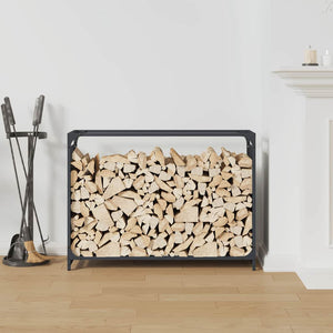 Brennholzregal Anthrazit Stahl 90x28x65 cm