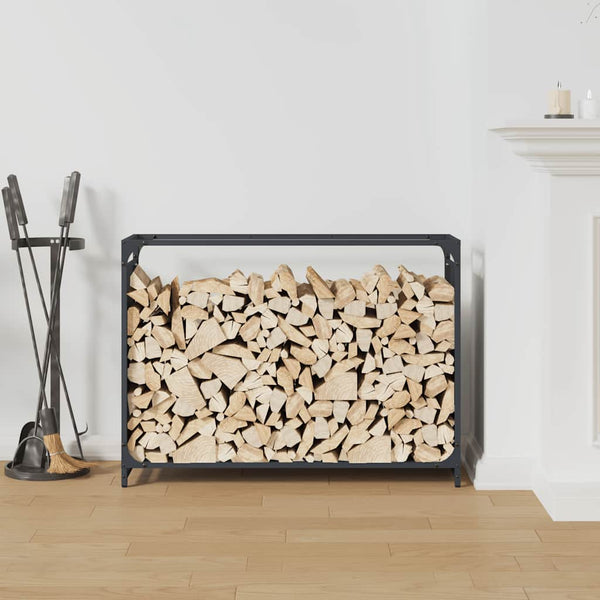 Brennholzregal Anthrazit Stahl 90x28x65 cm