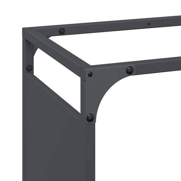 Brennholzregal Anthrazit Stahl 90x28x65 cm
