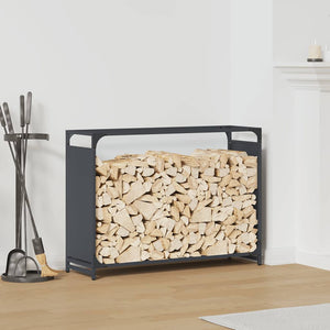 Brennholzregal Anthrazit Stahl 90x28x65 cm