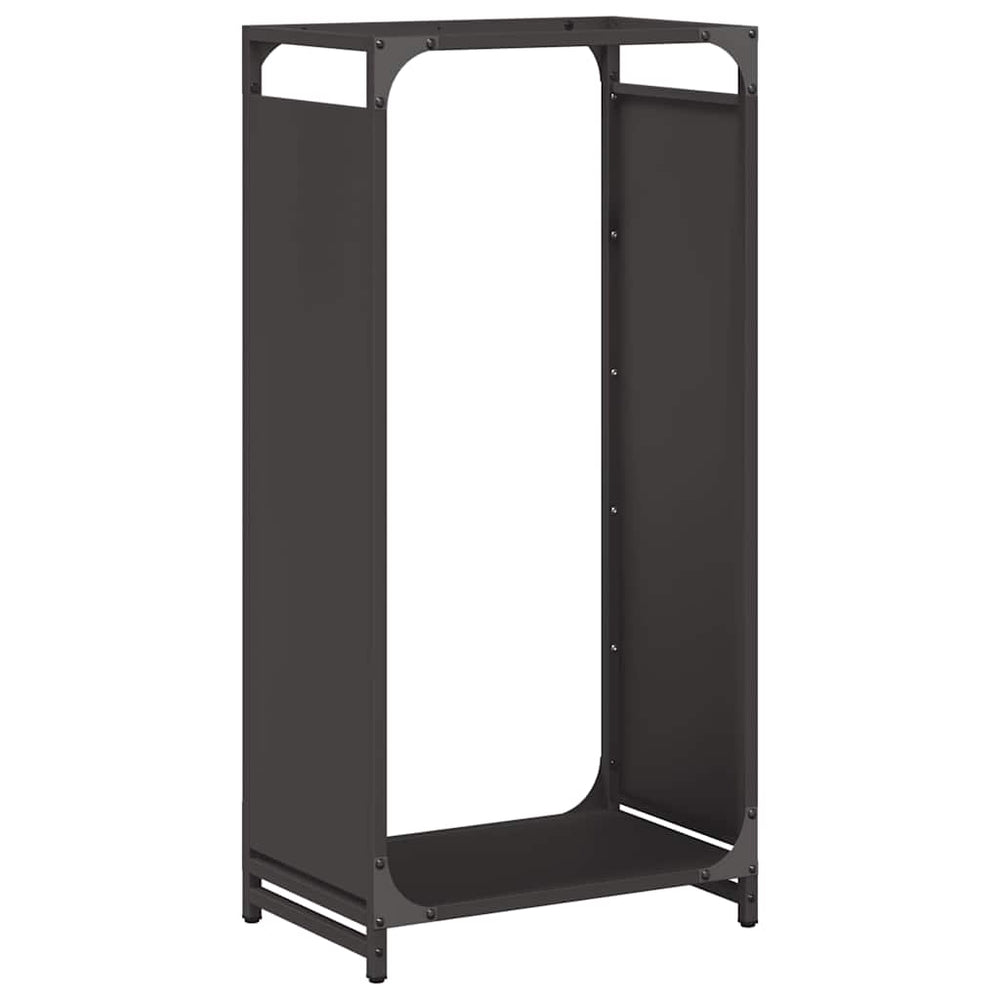 Schwarzes Kaminholzregal 44x28x90 cm