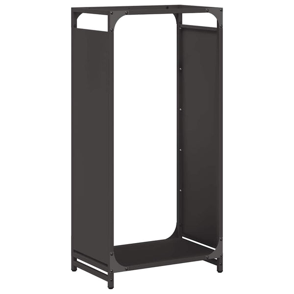 Schwarzes Kaminholzregal 44x28x90 cm