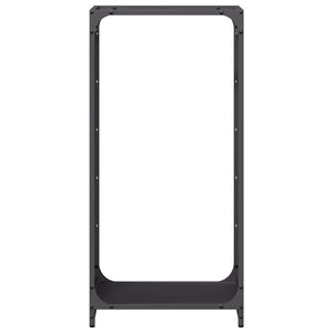 Schwarzes Kaminholzregal 44x28x90 cm