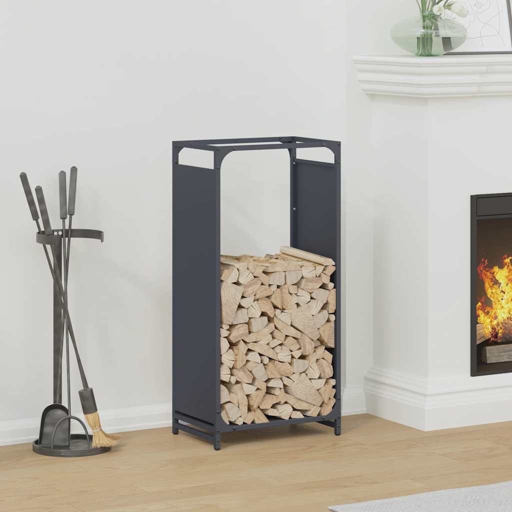 Brennholzregal Anthrazit Stahl 44x28x90cm